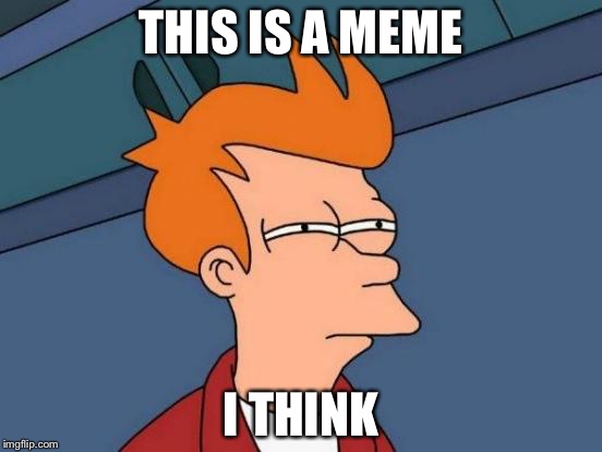 Futurama Fry Meme | THIS IS A MEME; I THINK | image tagged in memes,futurama fry | made w/ Imgflip meme maker