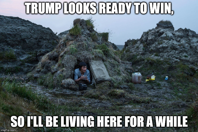 mound home | TRUMP LOOKS READY TO WIN, SO I'LL BE LIVING HERE FOR A WHILE | image tagged in mound home | made w/ Imgflip meme maker