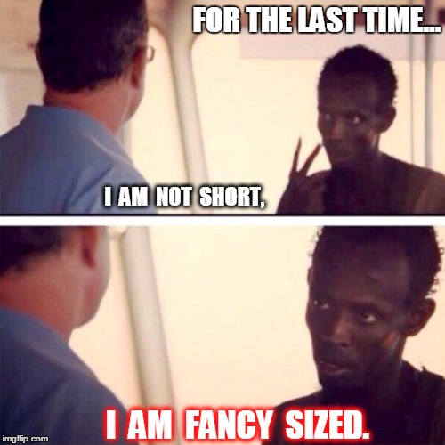 FANCY SIZED | FOR THE LAST TIME... I  AM  NOT  SHORT, I  AM  FANCY  SIZED. | image tagged in memes | made w/ Imgflip meme maker