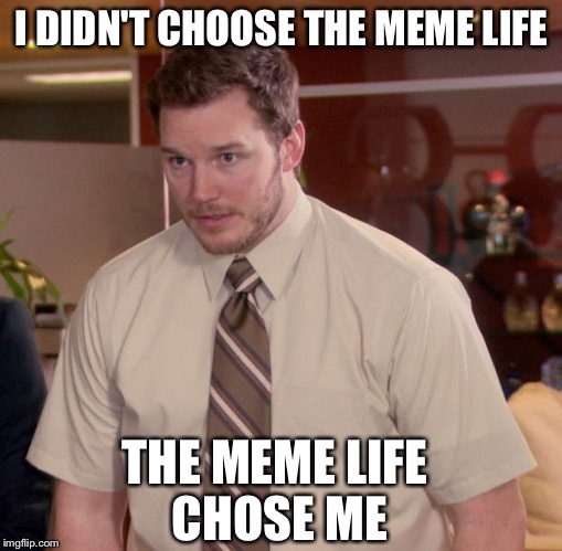 Afraid To Ask Andy Meme | I DIDN'T CHOOSE THE MEME LIFE; THE MEME LIFE CHOSE ME | image tagged in memes,afraid to ask andy | made w/ Imgflip meme maker