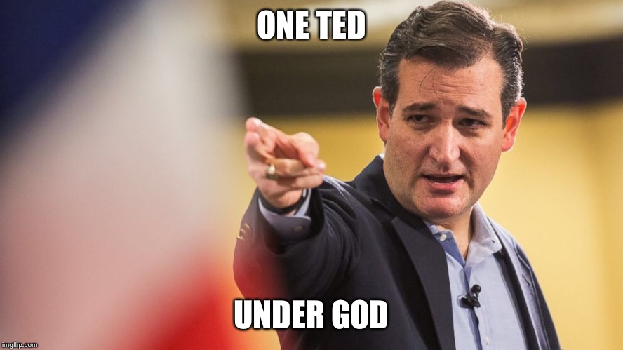 Ted Cruz  | ONE TED; UNDER GOD | image tagged in ted cruz | made w/ Imgflip meme maker