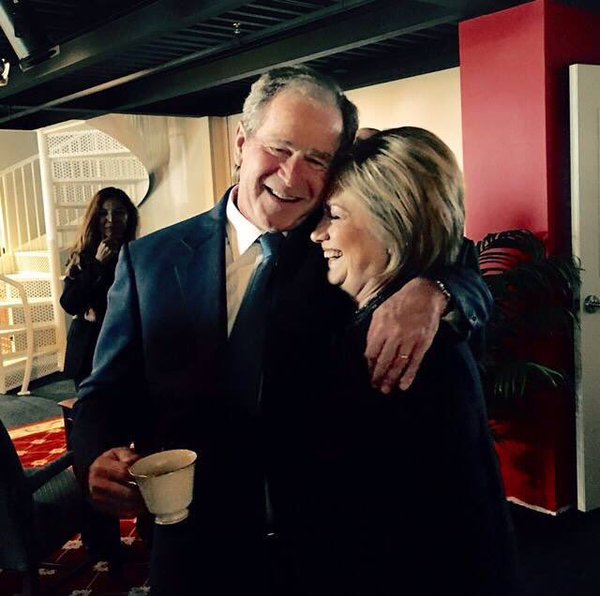 George Bush and Hillary Clinton Blank Meme Template