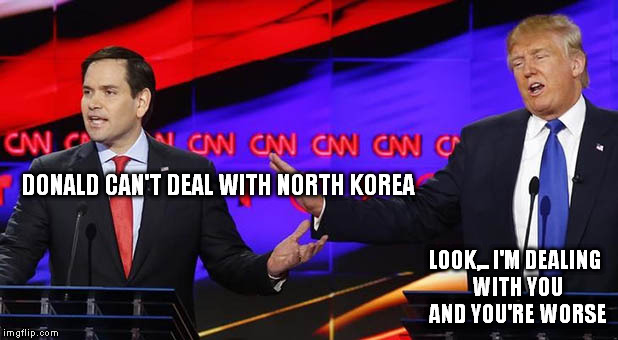 DONALD CAN'T DEAL WITH NORTH KOREA LOOK,.. I'M DEALING WITH YOU AND YOU'RE WORSE | made w/ Imgflip meme maker