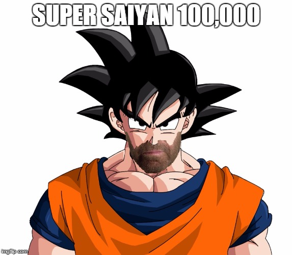 goku super saiyan 10000 - chuck norris beard | SUPER SAIYAN 100,000 | image tagged in goku super saiyan 10000 - chuck norris beard | made w/ Imgflip meme maker