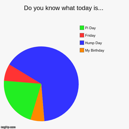 What day is it? | image tagged in funny,pie charts | made w/ Imgflip chart maker