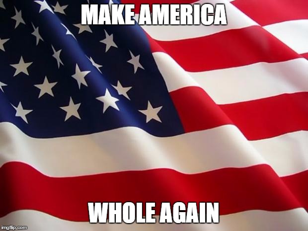 American flag | MAKE AMERICA; WHOLE AGAIN | image tagged in american flag | made w/ Imgflip meme maker