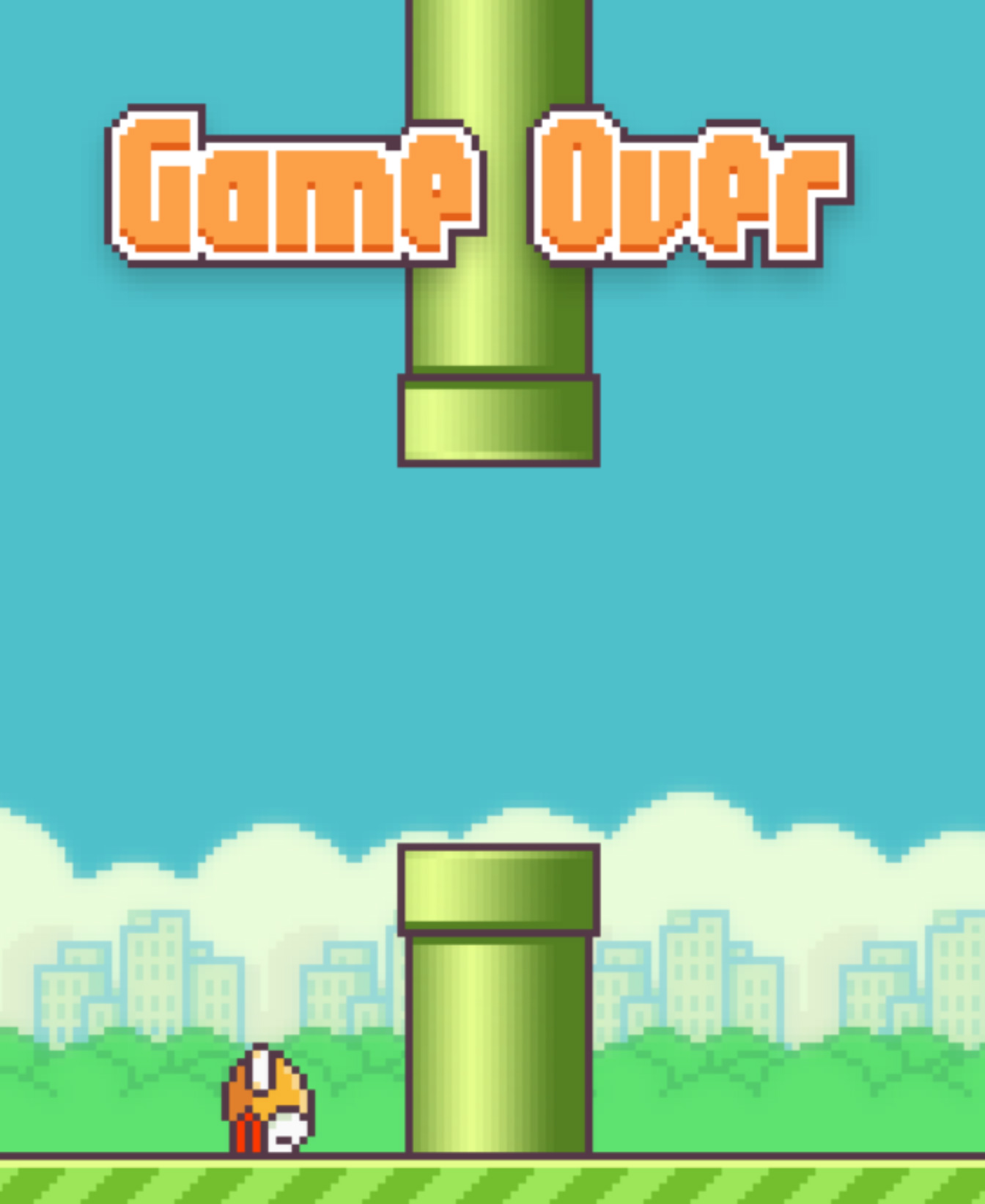High Quality game over flappy bird Blank Meme Template