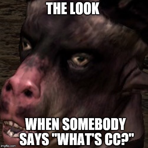 THE LOOK; WHEN SOMEBODY SAYS "WHAT'S CC?" | made w/ Imgflip meme maker