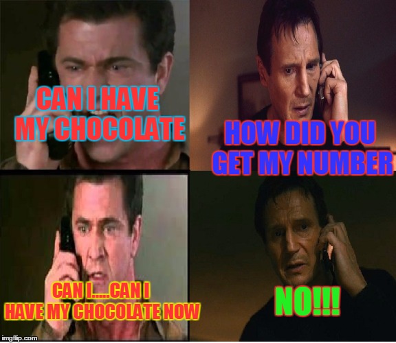 WRONG NUMBER! | CAN I HAVE MY CHOCOLATE; HOW DID YOU GET MY NUMBER; CAN I.....CAN I HAVE MY CHOCOLATE NOW; NO!!! | image tagged in wrong number | made w/ Imgflip meme maker