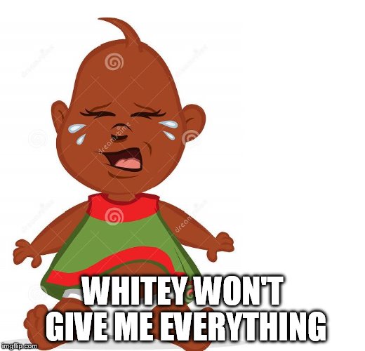Crying black baby | WHITEY WON'T GIVE ME EVERYTHING | image tagged in crying black baby | made w/ Imgflip meme maker