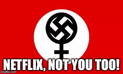 NETFLIX, NOT YOU TOO! | image tagged in feminism | made w/ Imgflip meme maker