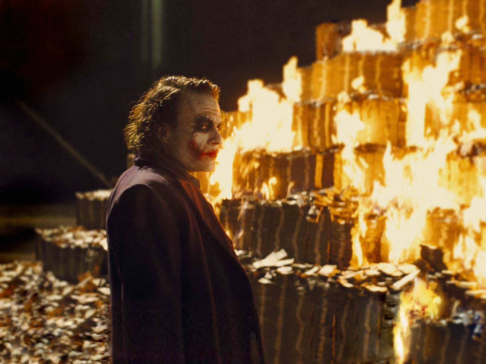 Joker Burning Money Blank Meme Template