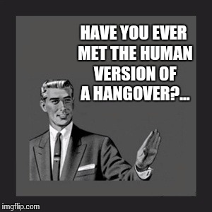 Have you ever... | HAVE YOU EVER MET THE HUMAN VERSION OF A HANGOVER?... | image tagged in memes,kill yourself guy,hangover,the hangover,funny meme | made w/ Imgflip meme maker