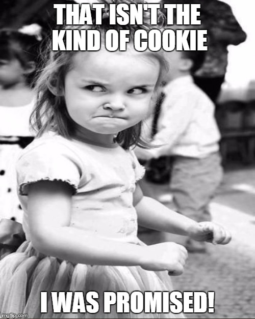 THAT ISN'T THE KIND OF COOKIE I WAS PROMISED! | made w/ Imgflip meme maker