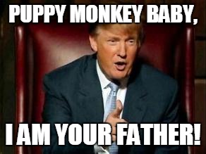 Donald Trump | PUPPY MONKEY BABY, I AM YOUR FATHER! | image tagged in donald trump | made w/ Imgflip meme maker