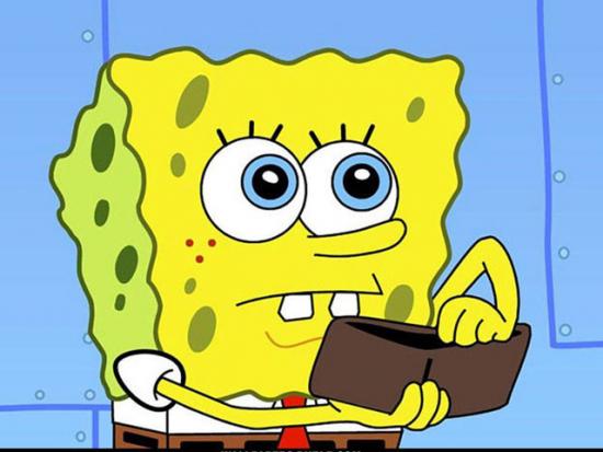 spongebob no money Blank Meme Template