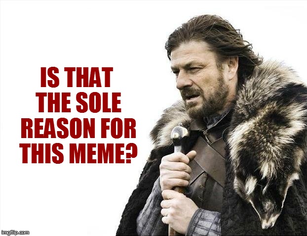 Brace Yourselves X is Coming Meme | IS THAT THE SOLE REASON FOR THIS MEME? | image tagged in memes,brace yourselves x is coming | made w/ Imgflip meme maker