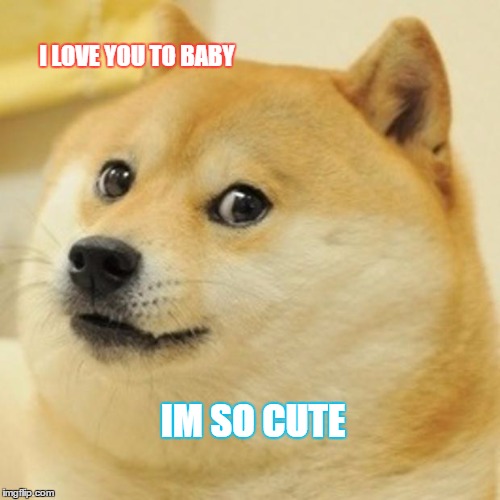 Doge Meme | I LOVE YOU TO BABY; IM SO CUTE | image tagged in memes,doge | made w/ Imgflip meme maker