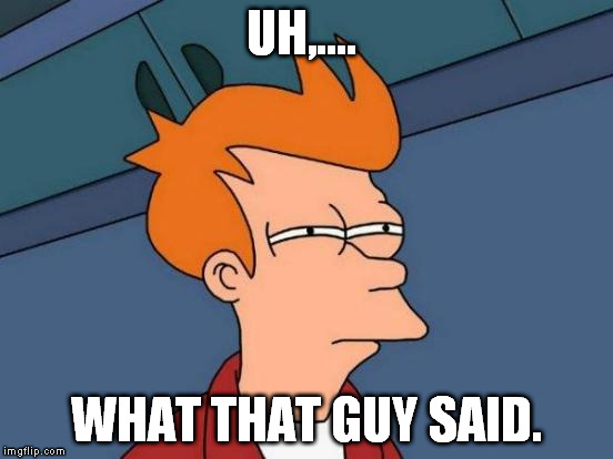 Futurama Fry Meme | UH,.... WHAT THAT GUY SAID. | image tagged in memes,futurama fry | made w/ Imgflip meme maker