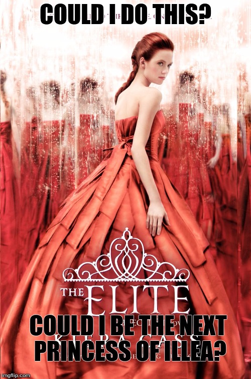The Elite, by Kiera Cass | COULD I DO THIS? COULD I BE THE NEXT PRINCESS OF ILLEA? | image tagged in the elite | made w/ Imgflip meme maker