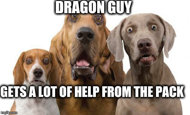 DRAGON GUY GETS A LOT OF HELP FROM THE PACK | made w/ Imgflip meme maker