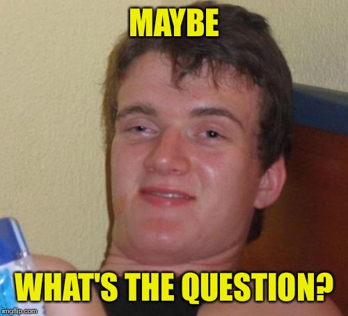 10 Guy Meme | MAYBE WHAT'S THE QUESTION? | image tagged in memes,10 guy | made w/ Imgflip meme maker