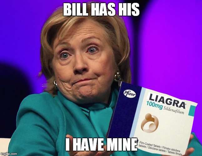 Take 2 pills every hour or as needed. Possible side effects include forced laughter, pointing at no one, anal face cramping... | BILL HAS HIS; I HAVE MINE | image tagged in memes,political | made w/ Imgflip meme maker