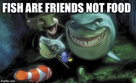 FISH ARE FRIENDS NOT FOOD | made w/ Imgflip meme maker