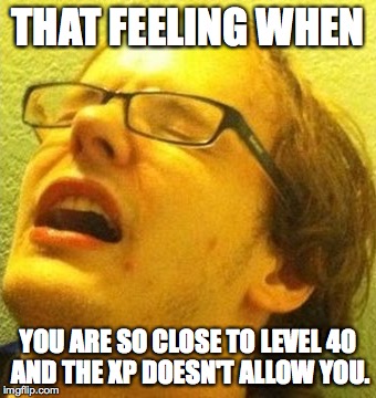 Mew2K | THAT FEELING WHEN; YOU ARE SO CLOSE TO LEVEL 40 AND THE XP DOESN'T ALLOW YOU. | image tagged in mew2k | made w/ Imgflip meme maker