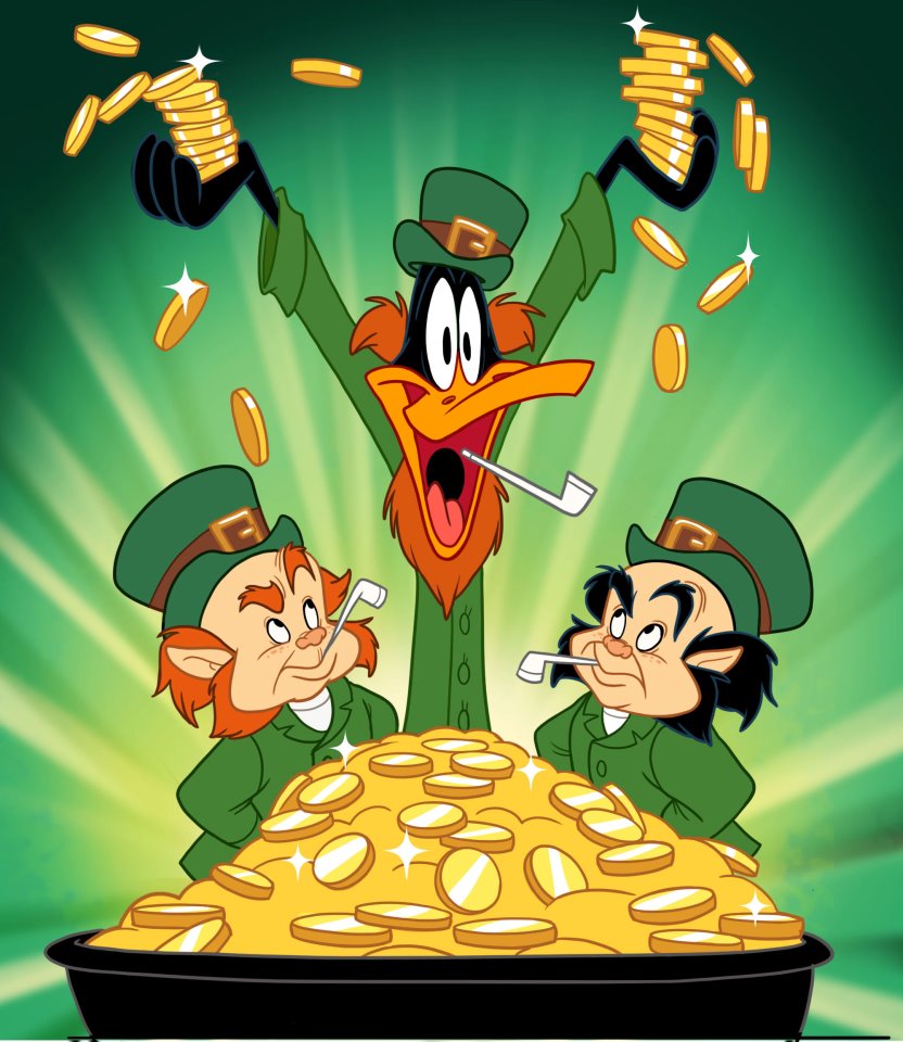 High Quality Daffy Duck St. Patrick's Day Blank Meme Template