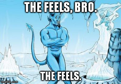 Hell Has Frozen Over | THE FEELS, BRO. THE FEELS. | image tagged in hell has frozen over | made w/ Imgflip meme maker