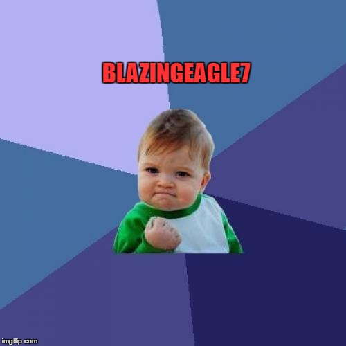 Success Kid | BLAZINGEAGLE7 | image tagged in memes,success kid | made w/ Imgflip meme maker