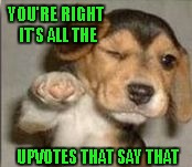 YOU'RE RIGHT IT'S ALL THE UPVOTES THAT SAY THAT | made w/ Imgflip meme maker