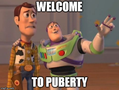 X, X Everywhere Meme | WELCOME; TO PUBERTY | image tagged in memes,x x everywhere | made w/ Imgflip meme maker