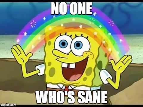 NO ONE WHO'S SANE | made w/ Imgflip meme maker