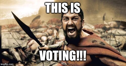 Sparta Leonidas | THIS IS; VOTING!!! | image tagged in memes,sparta leonidas | made w/ Imgflip meme maker