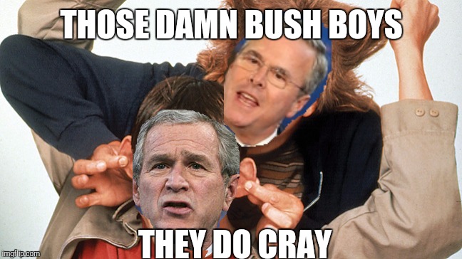 dumb and dumber | THOSE DAMN BUSH BOYS; THEY DO CRAY | image tagged in dumb and dumber | made w/ Imgflip meme maker