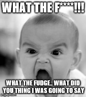 Angry Baby Meme | WHAT THE F****!!! WHAT THE FUDGE.. WHAT DID YOU THING I WAS GOING TO SAY | image tagged in memes,angry baby | made w/ Imgflip meme maker