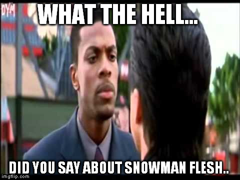 WHAT THE HELL... DID YOU SAY ABOUT SNOWMAN FLESH.. | made w/ Imgflip meme maker