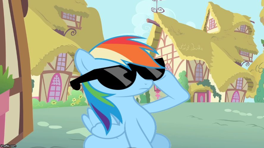_ | image tagged in rainbow dash shades | made w/ Imgflip meme maker