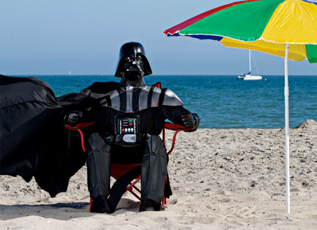 Darth Vader at the Beach Blank Meme Template