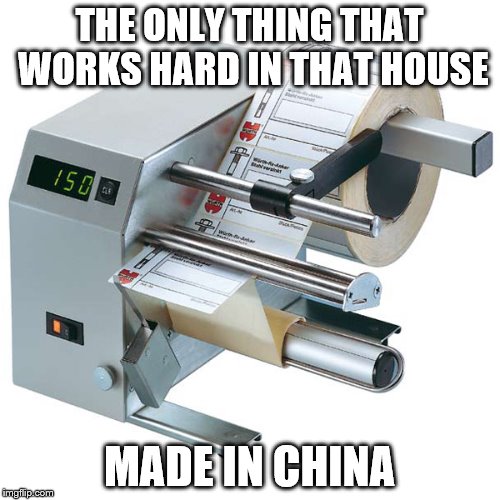 THE ONLY THING THAT WORKS HARD IN THAT HOUSE MADE IN CHINA | made w/ Imgflip meme maker