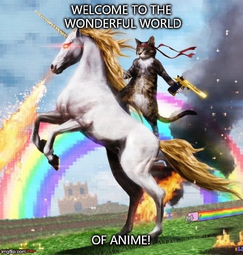 Welcome To The Internets | WELCOME TO THE WONDERFUL WORLD; OF ANIME! | image tagged in memes,welcome to the internets | made w/ Imgflip meme maker