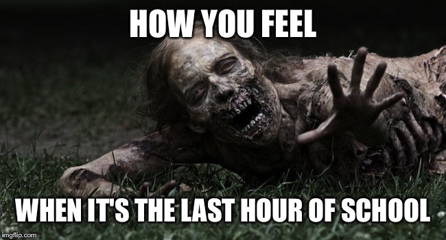 HOW YOU FEEL; WHEN IT'S THE LAST HOUR OF SCHOOL | image tagged in hannah the walker | made w/ Imgflip meme maker