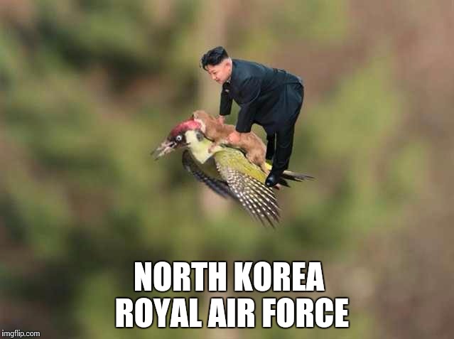 NORTH KOREA ROYAL AIR FORCE | image tagged in north korea,korea air force,kim jong un,flying | made w/ Imgflip meme maker