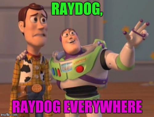 X, X Everywhere | RAYDOG, RAYDOG EVERYWHERE | image tagged in memes,x x everywhere | made w/ Imgflip meme maker