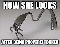 HOW SHE LOOKS AFTER BEING PROPERLY FORKED | made w/ Imgflip meme maker