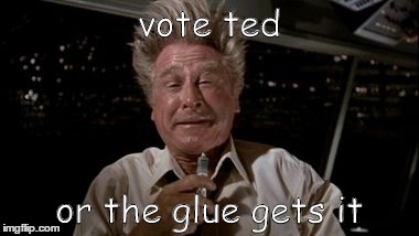 ted cruz 2016 | vote ted; or the glue gets it | image tagged in ted cruz | made w/ Imgflip meme maker