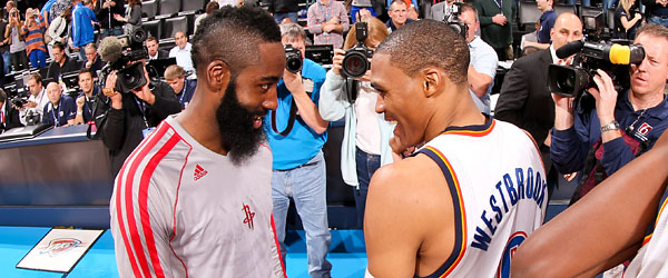 High Quality James Harden Russel Westbrook Blank Meme Template