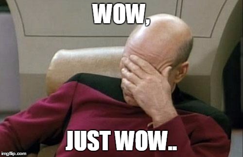 Captain Picard Facepalm Meme | WOW, JUST WOW.. | image tagged in memes,captain picard facepalm | made w/ Imgflip meme maker